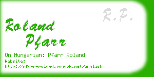 roland pfarr business card